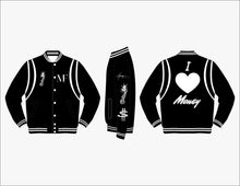 Load image into Gallery viewer, I 🖤 MONEY VARSITY JACKET
